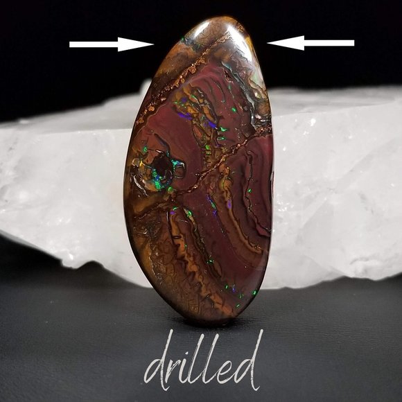 Large Australian Koroit Drilled Opal pendant stone * DPO22P4 - Picture 5 of 17